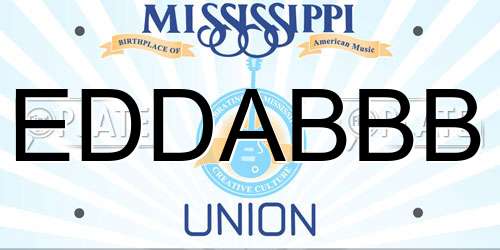 EDDABBB Mississippi License Plate