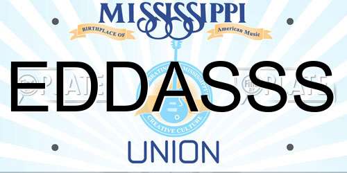 EDDASSS Mississippi License Plate