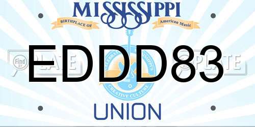 EDDD83 Mississippi License Plate