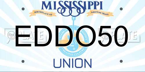 EDDO50 Mississippi License Plate