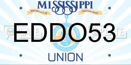 EDDO53 Mississippi License Plate
