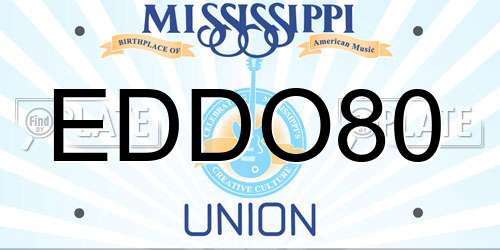 EDDO80 Mississippi License Plate