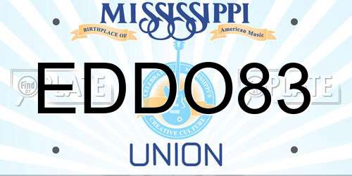 EDDO83 Mississippi License Plate