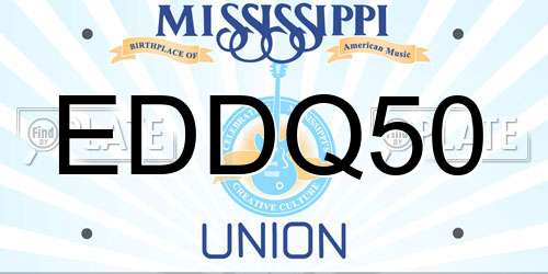 EDDQ50 Mississippi License Plate