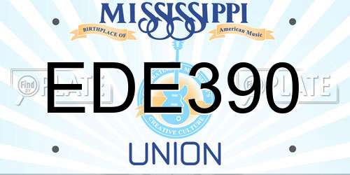 EDE390 Mississippi License Plate