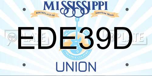 EDE39D Mississippi License Plate