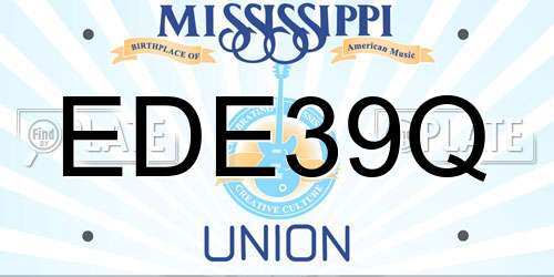 EDE39Q Mississippi License Plate