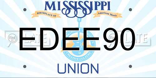 EDEE90 Mississippi License Plate