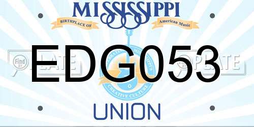 EDG053 Mississippi License Plate