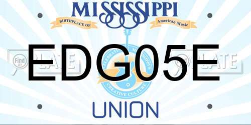 EDG05E Mississippi License Plate