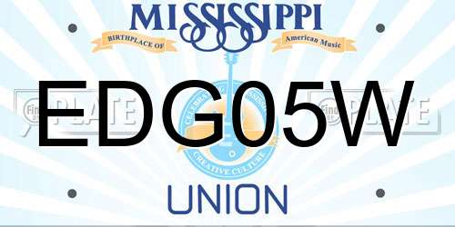 EDG05W Mississippi License Plate