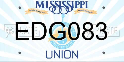 EDG083 Mississippi License Plate
