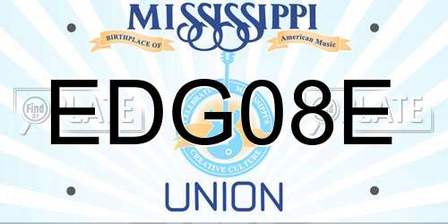 EDG08E Mississippi License Plate