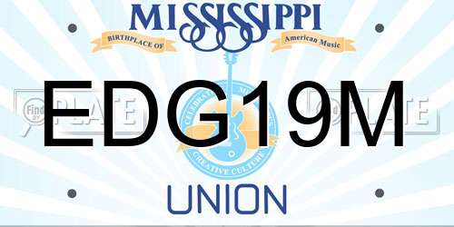 EDG19M Mississippi License Plate