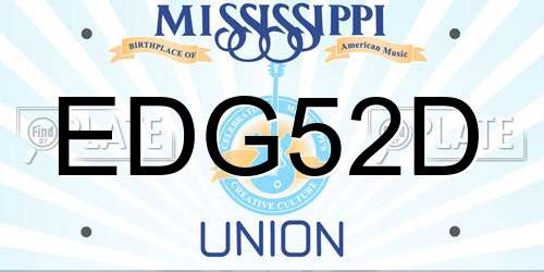 EDG52D Mississippi License Plate