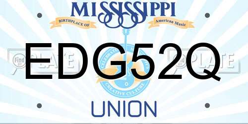 EDG52Q Mississippi License Plate