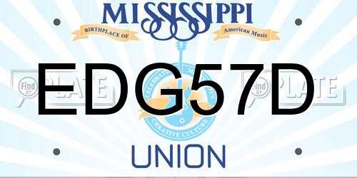 EDG57D Mississippi License Plate