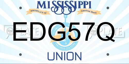 EDG57Q Mississippi License Plate