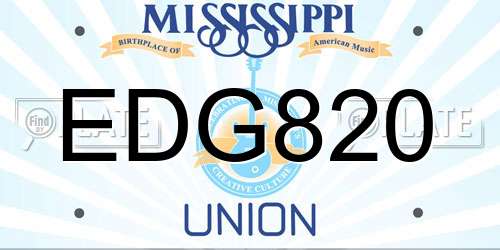 EDG820 Mississippi License Plate