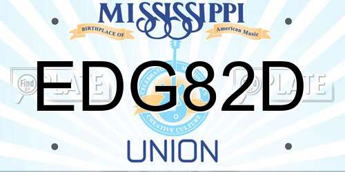 EDG82D Mississippi License Plate