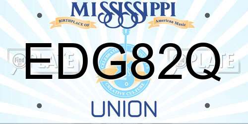EDG82Q Mississippi License Plate