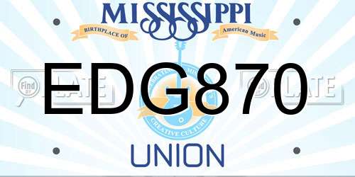EDG870 Mississippi License Plate