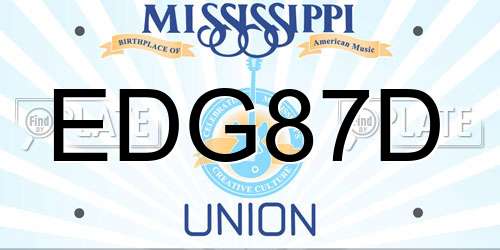 EDG87D Mississippi License Plate