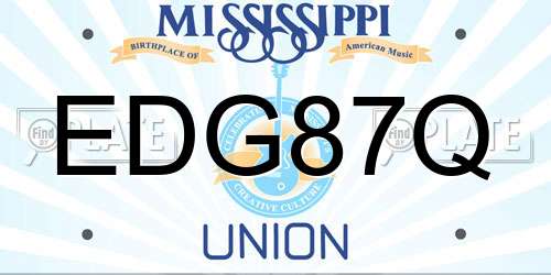 EDG87Q Mississippi License Plate