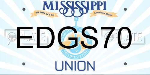 EDGS70 Mississippi License Plate
