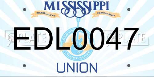 EDL0047 Mississippi License Plate