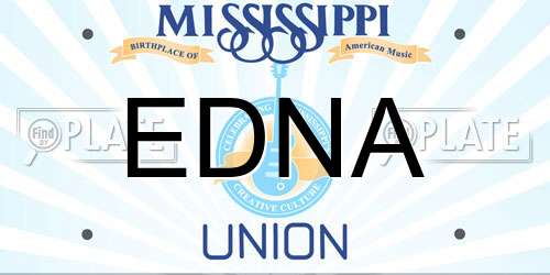 EDNA Mississippi License Plate