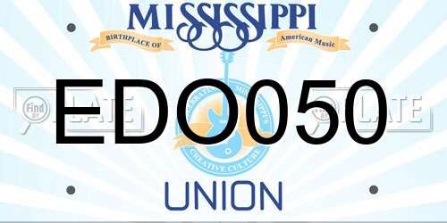 EDO050 Mississippi License Plate