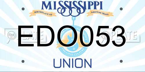 EDO053 Mississippi License Plate