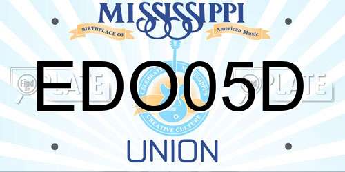 EDO05D Mississippi License Plate