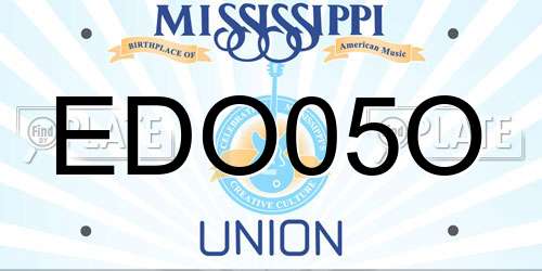 EDO05O Mississippi License Plate