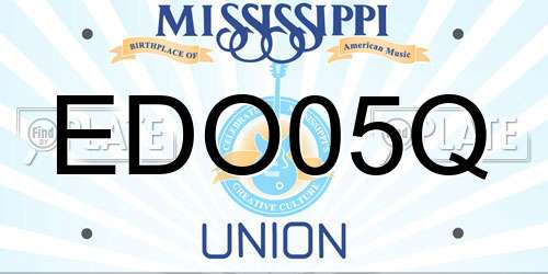 EDO05Q Mississippi License Plate