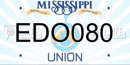 EDO080 Mississippi License Plate