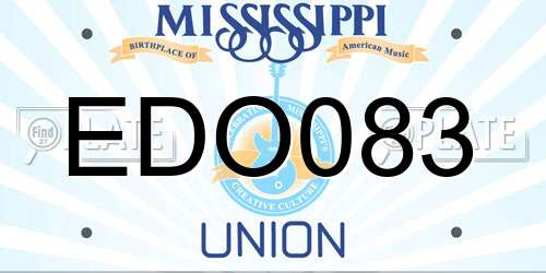 EDO083 Mississippi License Plate
