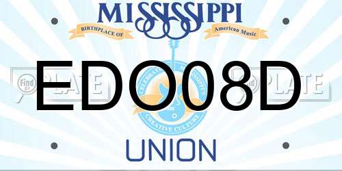 EDO08D Mississippi License Plate