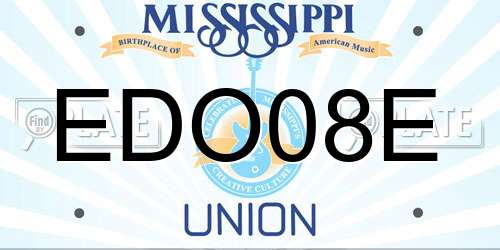 EDO08E Mississippi License Plate