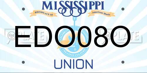 EDO08O Mississippi License Plate