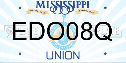EDO08Q Mississippi License Plate