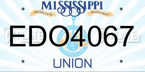 EDO4067 Mississippi License Plate
