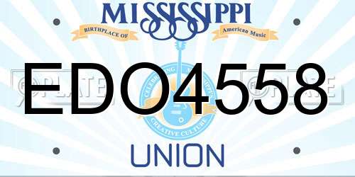 EDO4558 Mississippi License Plate