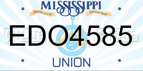 EDO4585 Mississippi License Plate