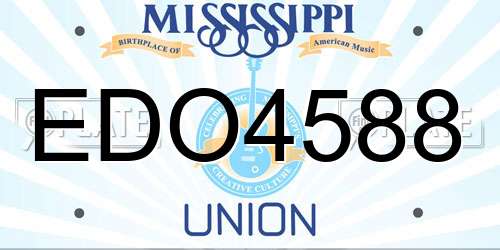 EDO4588 Mississippi License Plate