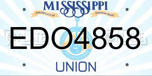 EDO4858 Mississippi License Plate