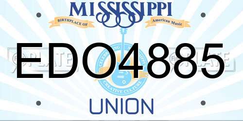EDO4885 Mississippi License Plate