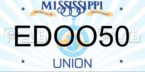 EDOO50 Mississippi License Plate