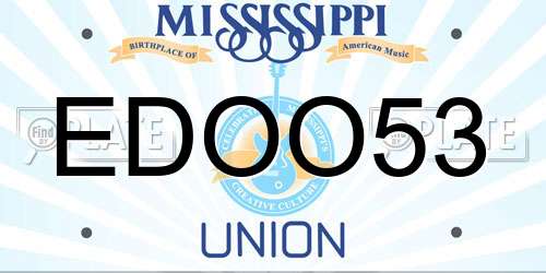 EDOO53 Mississippi License Plate